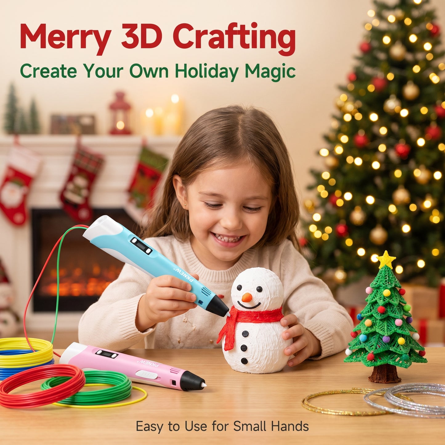 70% OFF TODAY🎃PKNEW® 3D Printing Pen for Kids--Low-Temperature Safe, Non-Toxic Eco-Friendly Filament, Sparks Creativity