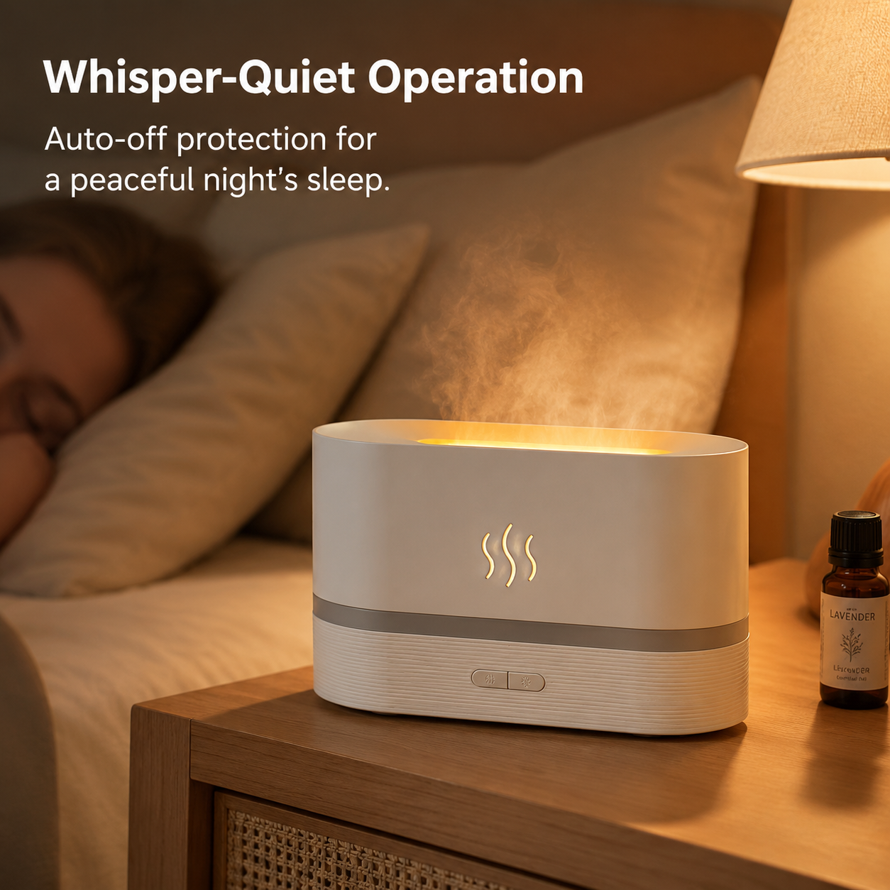 PKNEW® Flame-Effect Air Aroma Diffuser with 7-Color LED&Auto-Off Protection for Home & Office🔥