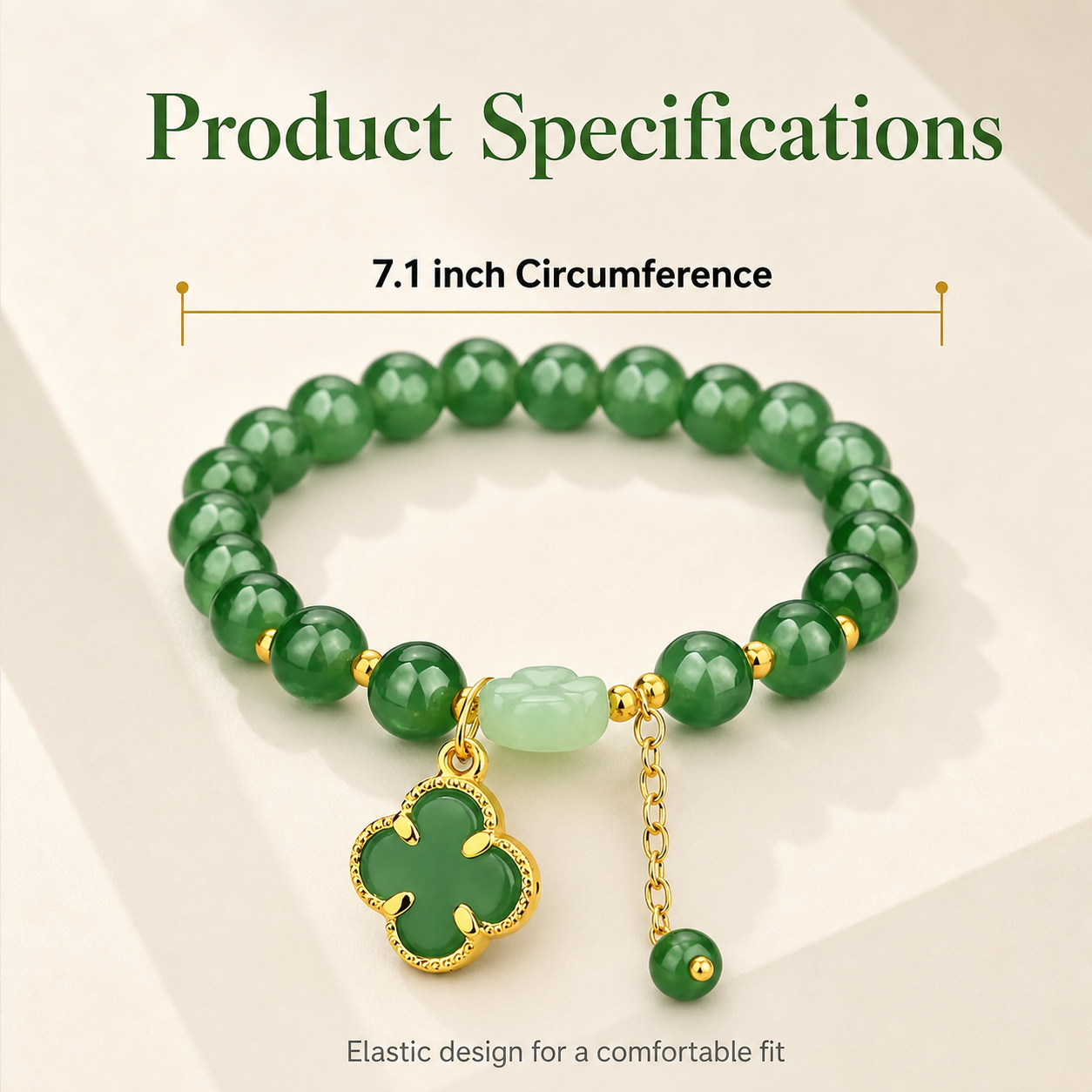 Money Magnet! Lucky Four-Leaf Clover Green Aventurine Bracelet - Manifest Wealth & Prosperity Crystal Charm