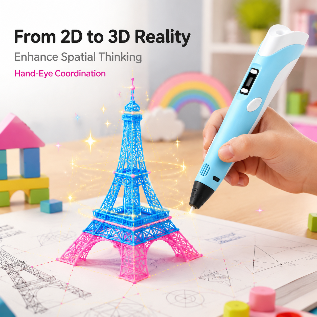 70% OFF TODAY🎃PKNEW® 3D Printing Pen for Kids--Low-Temperature Safe, Non-Toxic Eco-Friendly Filament, Sparks Creativity