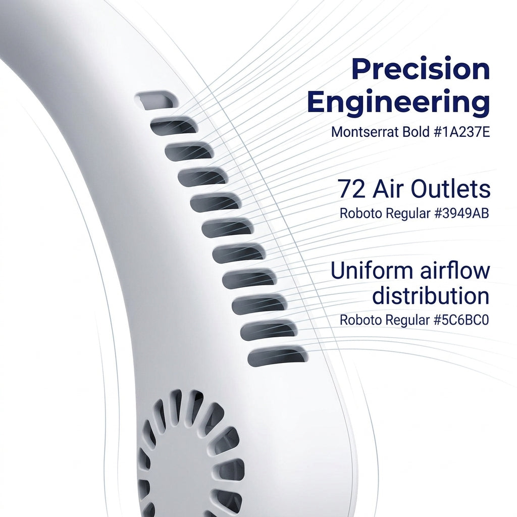 PKNEW®Portable Neck Fan, Bladeless Wearable Personal Fan, Hands-Free Cooling for Outdoor & Office