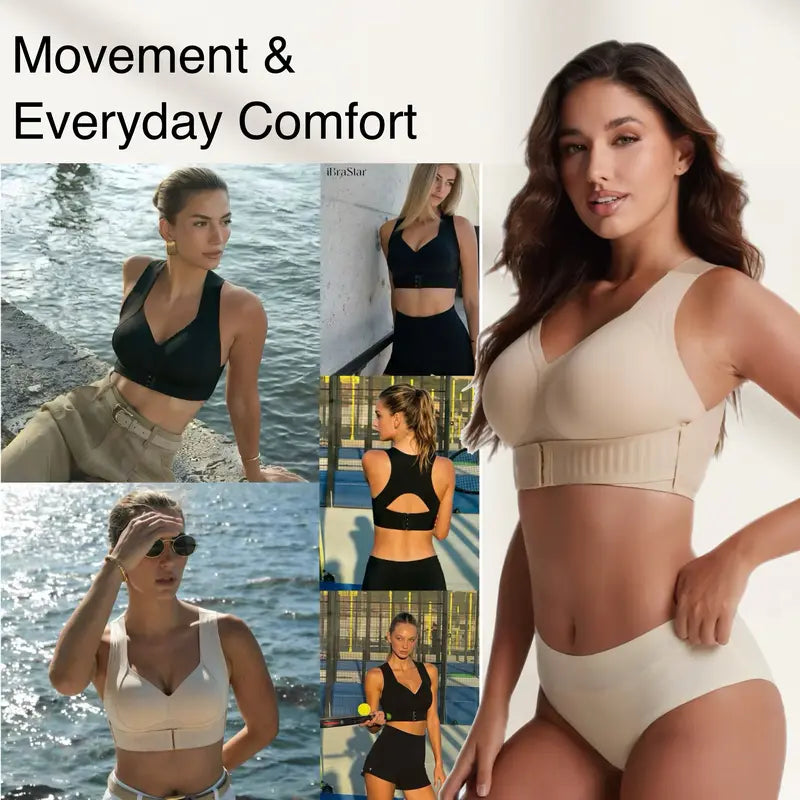 BULESHOT® 2026 Posture Bra, women’s beige wireless bra, soft breathable non-removable molded cup