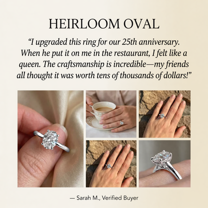 The Forever Upgrade: Flawless Oval Cut Two-Tone Solitaire Ring in 14K Solid Gold--Last Day Sale-90% OFF💍
