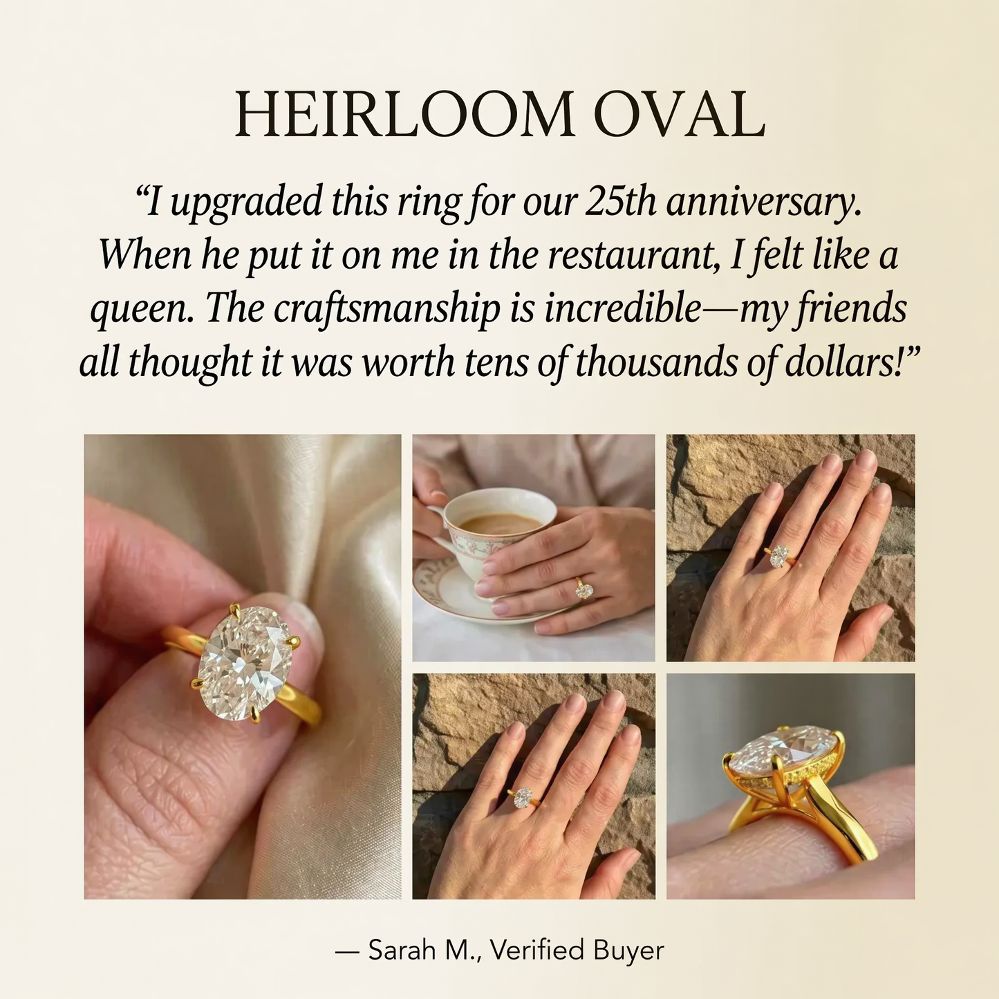 The Forever Upgrade: Flawless Oval Cut Two-Tone Solitaire Ring in 14K Solid Gold--Last Day Sale-90% OFF🔥