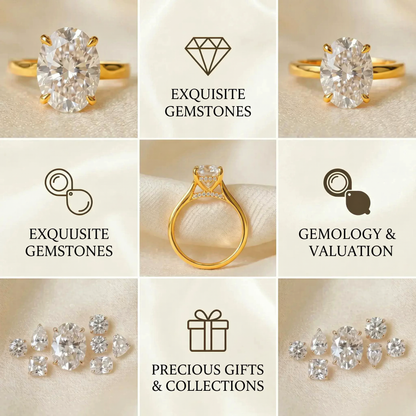 The Forever Upgrade: Flawless Oval Cut Two-Tone Solitaire Ring in 14K Solid Gold--Last Day Sale-90% OFF🔥