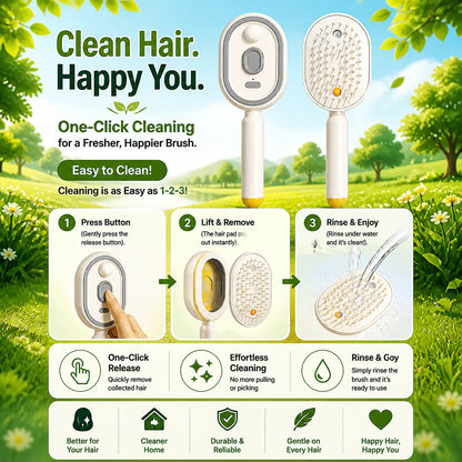 Devareon® 3-in-1 Electric Air Cushion Massage Comb with Mist Spray, Self-Cleaning Steam and Essential Oil Function, Rechargeable Scalp Massage Brush🌳