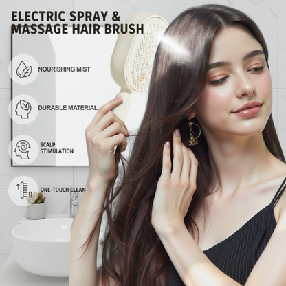Devareon® 🥳 3-in-1 Electric Air Cushion Massage Comb with Mist Spray, Self-Cleaning Steam and Essential Oil Function, Rechargeable Scalp Massage Brush
