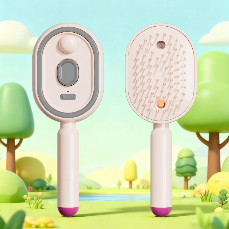 Devareon® 3-in-1 Electric Air Cushion Massage Comb with Mist Spray, Self-Cleaning Steam and Essential Oil Function, Rechargeable Scalp Massage Brush🌳