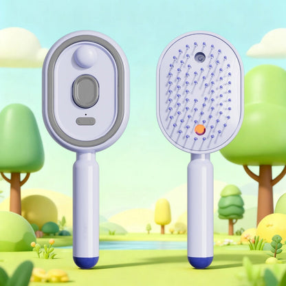 Devareon® 🥳 3-in-1 Electric Air Cushion Massage Comb with Mist Spray, Self-Cleaning Steam and Essential Oil Function, Rechargeable Scalp Massage Brush