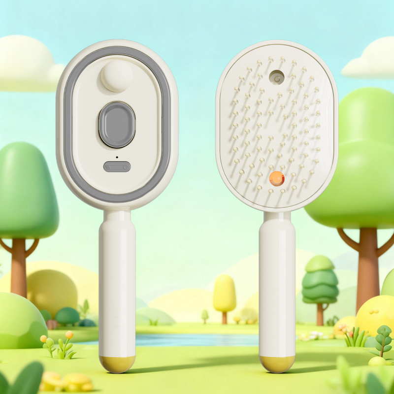 Devareon® 3-in-1 Electric Air Cushion Massage Comb with Mist Spray, Self-Cleaning Steam and Essential Oil Function, Rechargeable Scalp Massage Brush🌳