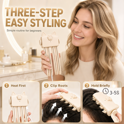 🎉48K+ Sold 💇 Wireless Heated Volumizing Root Lift Clip, Portable Travel Hair Styling Tool for Flat Fine Hair