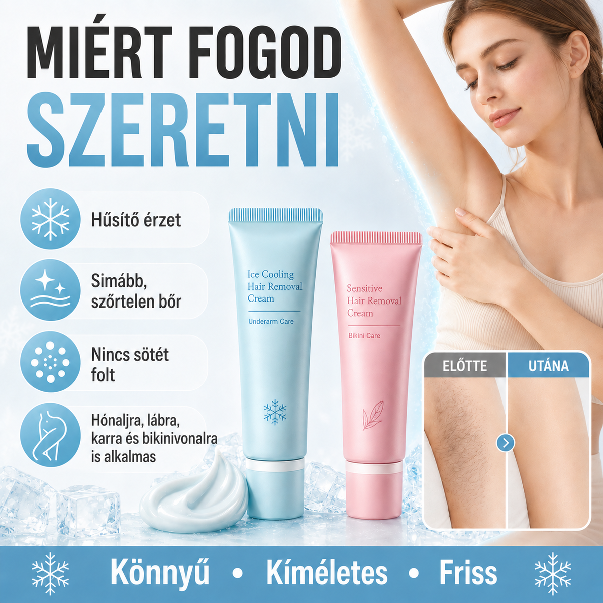 🔥🔥Kíméletes krém a fájdalommentes szőrtelenítéshez 🌟nők és férfiak számára egyaránt