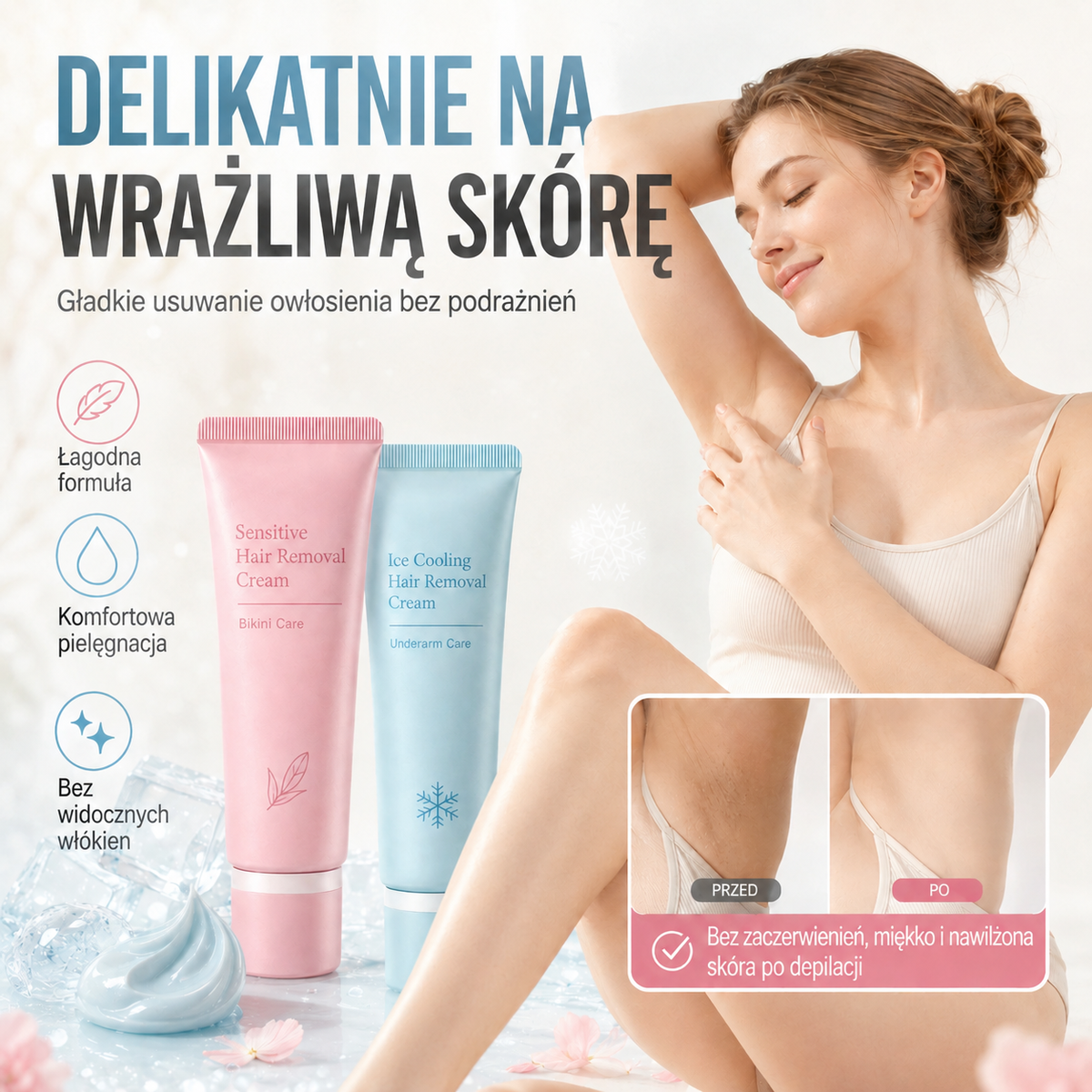 Delikatny krem do bezbolesnego usuwania owłosienia🔥odpowiedni zarówno dla kobiet, jak i mężczyzn